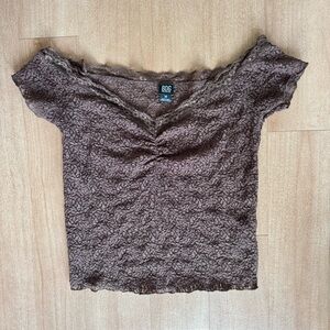 BDG Brown Lace Blouse